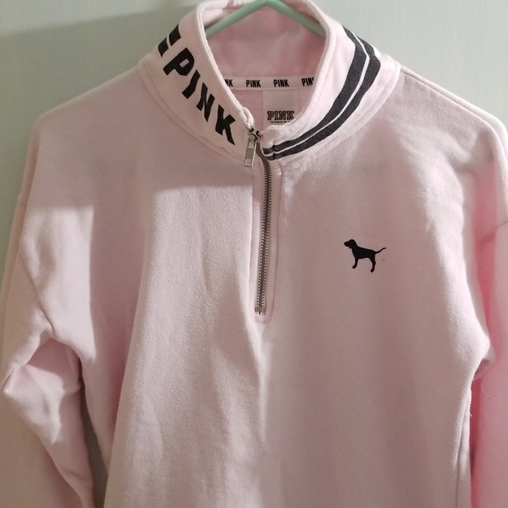 Pink by victoria secret small quarter zip sweater